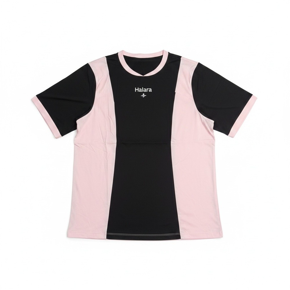 Halara NWT Pink‎ Black Colorblock Activewear Short Sleeve Top Size Small
